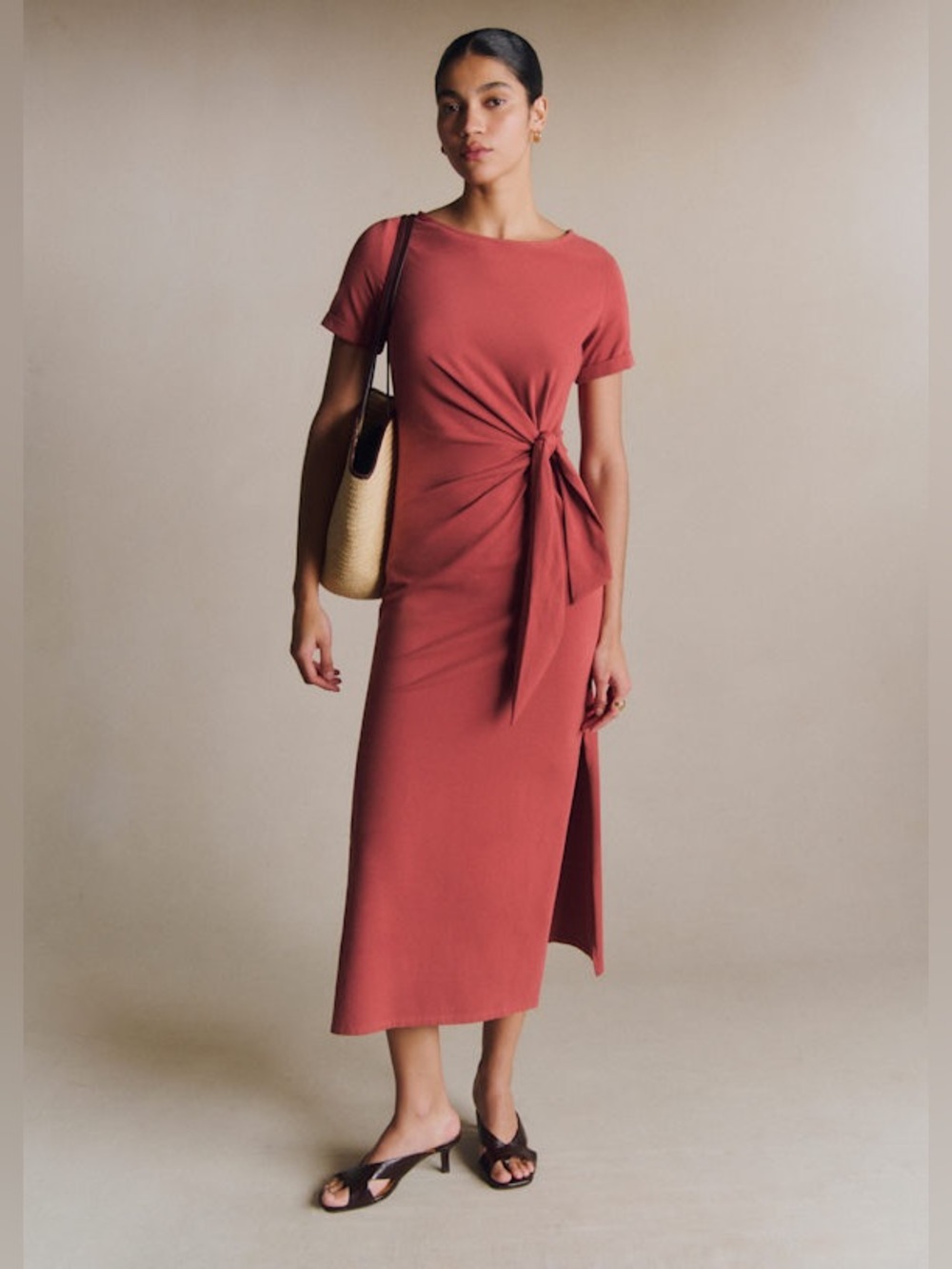 Sezane Pippa Organic Cotton Midi Dress, Size Small (4)